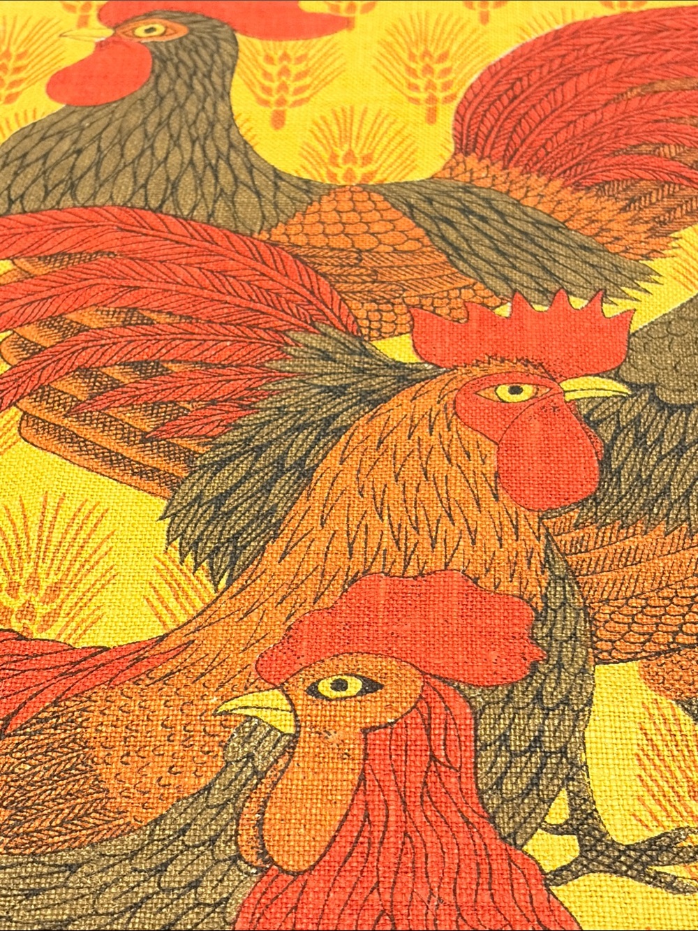 Vintage Linen Tea Towel - Lois Long - Rooster Mid Century Wall Art / Decor - Picture 3 of 7